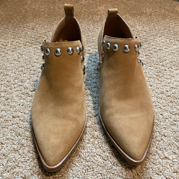 Excellent Condition | Rebecca Minkoff Tan Suede Studded Ankle Boots | W6M - Picture 2 of 4